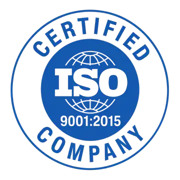 ISO 9001:2015 certified company seal